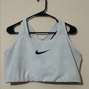 Nike White Sports Bra with Black Logo